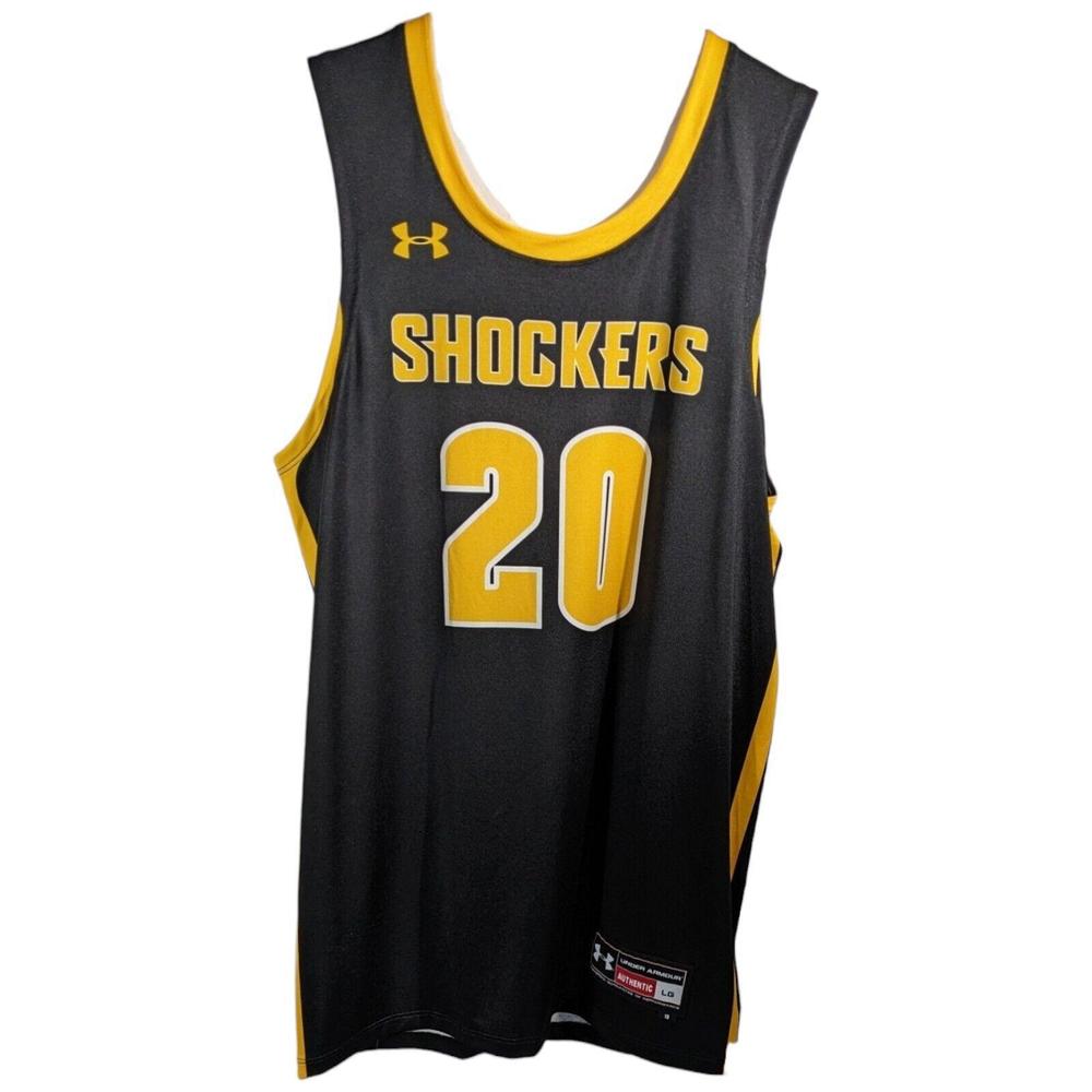 Wichita Shockers Basketball Jersey Team issued Mens Large Under Armour Black 20